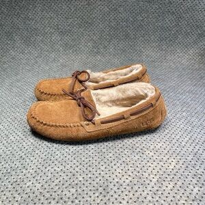 UGG Tan Suede Flats with Cozy Lining